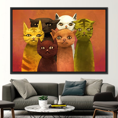 Art mural moderne sur toile abstraite, affiche animalière unique idéale pour la décoration des amoureux des chats