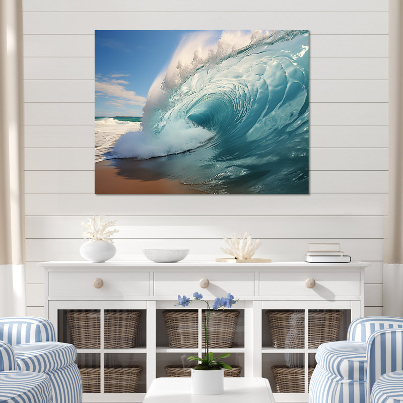 Impression sur toile Turquoise Ocean's Force Unleashed II, H 12 po x l 20 po x P 1 po, Toile tendue
