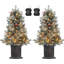 Arbre de Noël enneigé 2 pièces 3 pièces avec 78 lumières DEL, 8 modes et baies rouges pour la maison