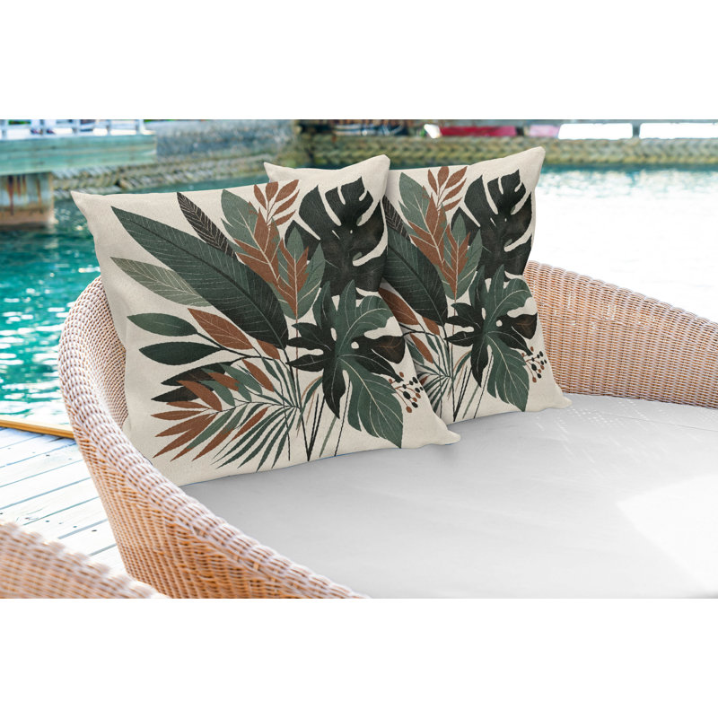 Housse de coussin en tissu pour l'intérieur et l'extérieur, H 24 po x l 24 po, Carré