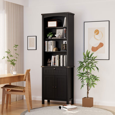 71'' Farmhouse Bookshelf with Adjustable Shelves