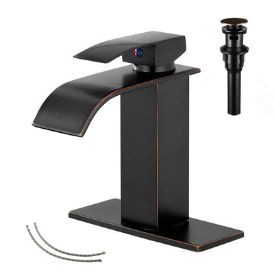 Single-Hole Single-handle Bathroom Faucet with Drain Assembly