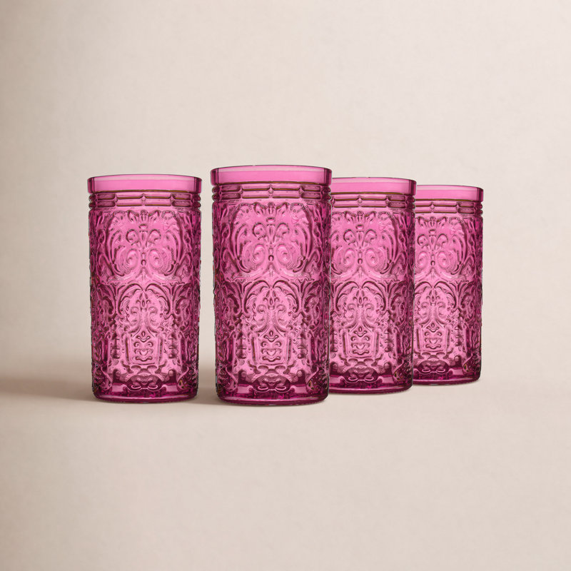Verre à whisky 14 oz Jax, 4, Rose vif