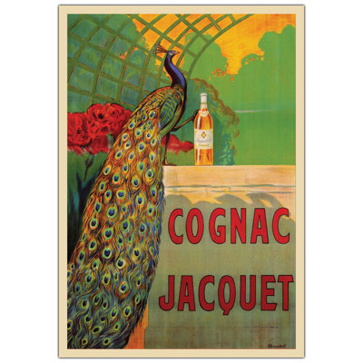 « cognac jacquet » par camille bouchet, affiche rétro encadrée sur toile tendue