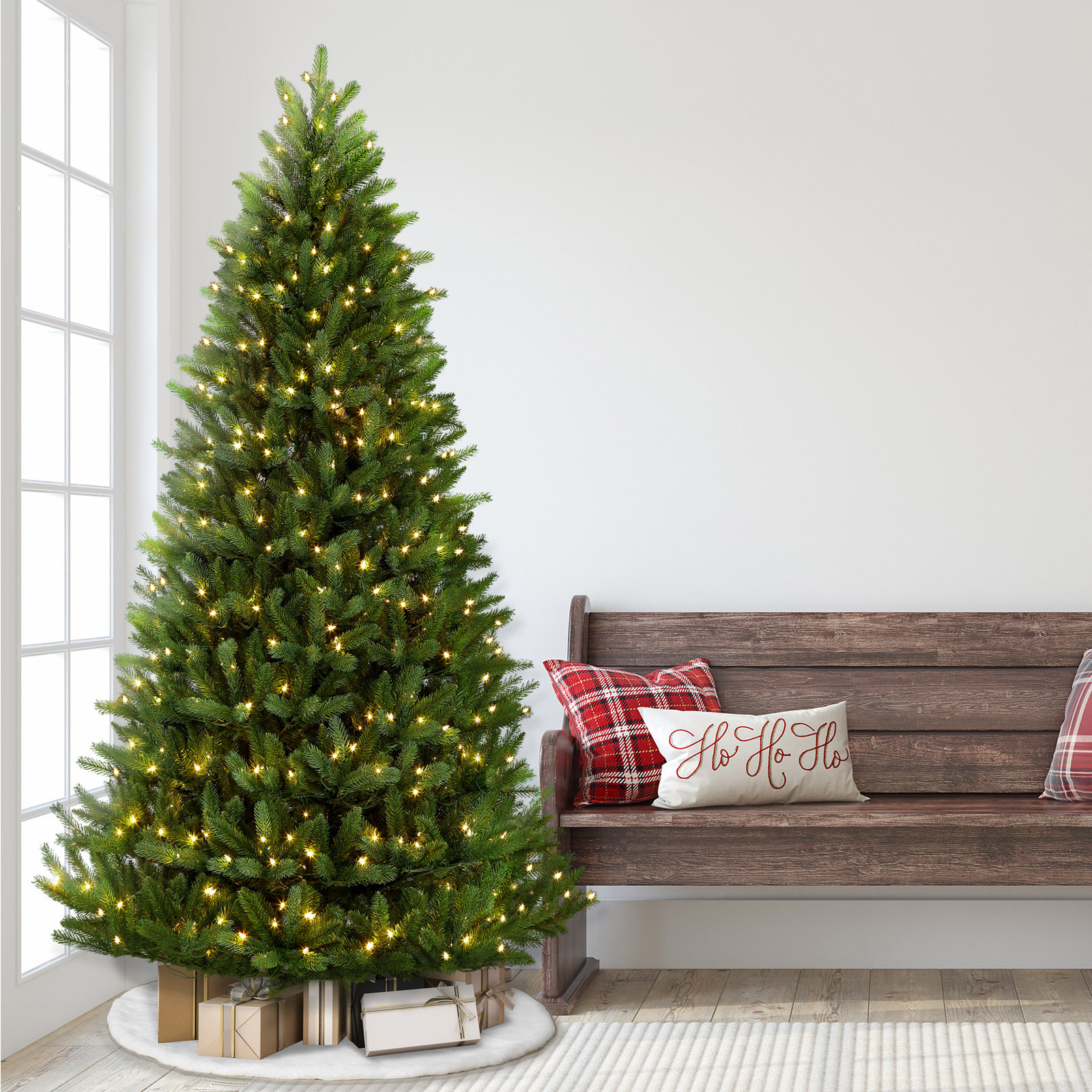 Lighted Artificial Fir Christmas Tree, 7.5' H, 700