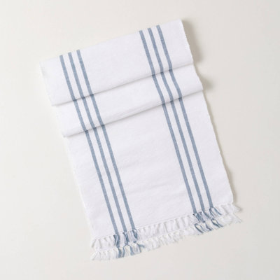 Woven Table Runner 74"L; Blue