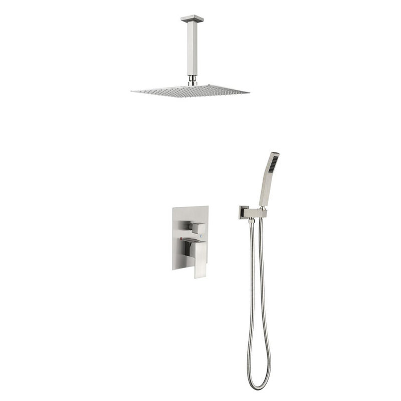 12" Ceiling - Mounted Shower Head System - Stainless Steel, Multi - Function Spray, Ideal for Full - Body Coverage