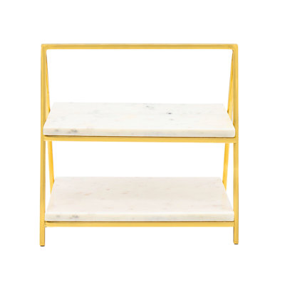 Madeline Marble Two Tiered Serving Stand