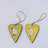 Set Of 2 Assorted Green And Yellow Heart Shape With Bird Design Ornaments