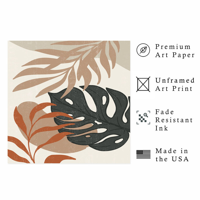 «Botanical Monstera Dreams», reproduction d'art sans cadre, H 16 po x l 16 po