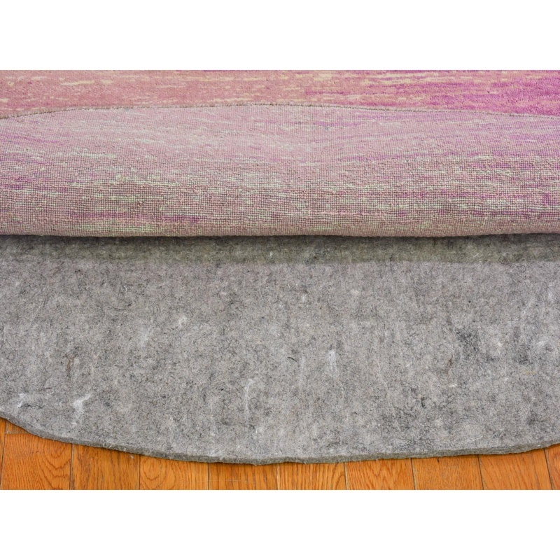Tapis oriental rond en laine pure rose noué à la main 6 pi x 6 pi B985953C68AB477882EF6E0BAB79872E