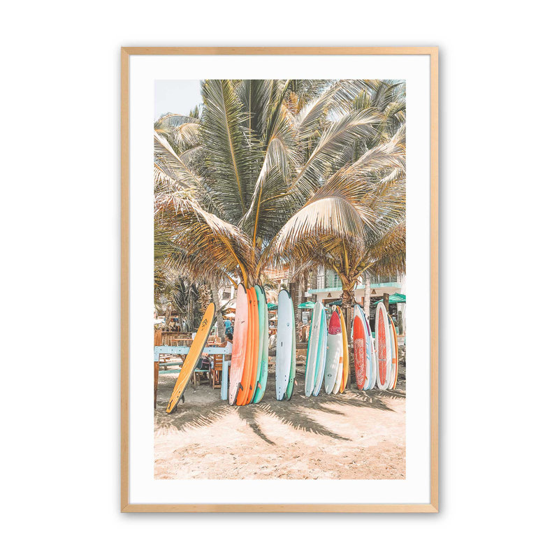 Surf's Paradise Print, Raw Maple Framed, 37" H x 25" W x 1.25" D