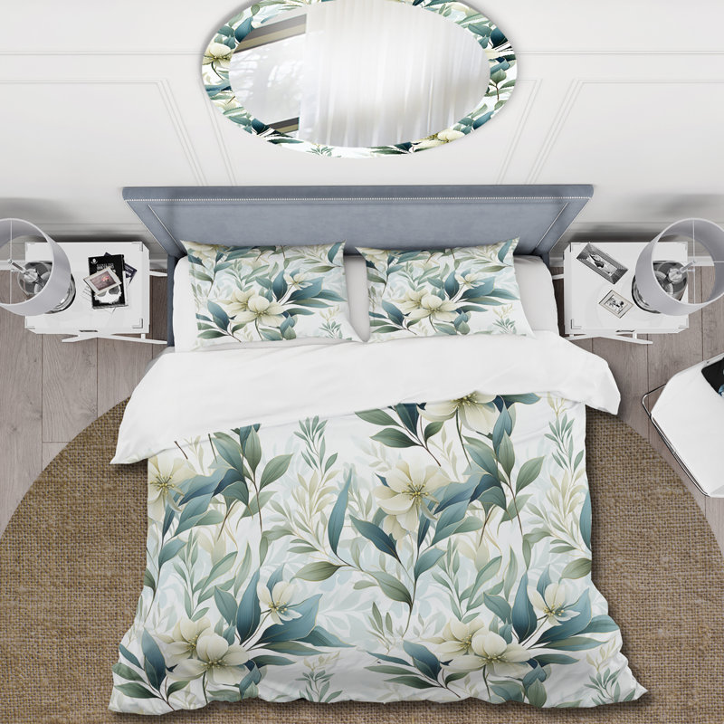 Ensemble de housse de couette Coastal Neutrals I - Plants, Housse de couette pour très grand lit et 2 très