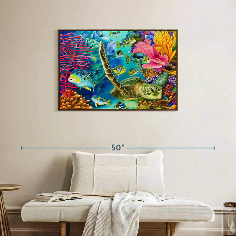 Coral Canyon, 37 po x 25 po, Cadre flottant en noyer