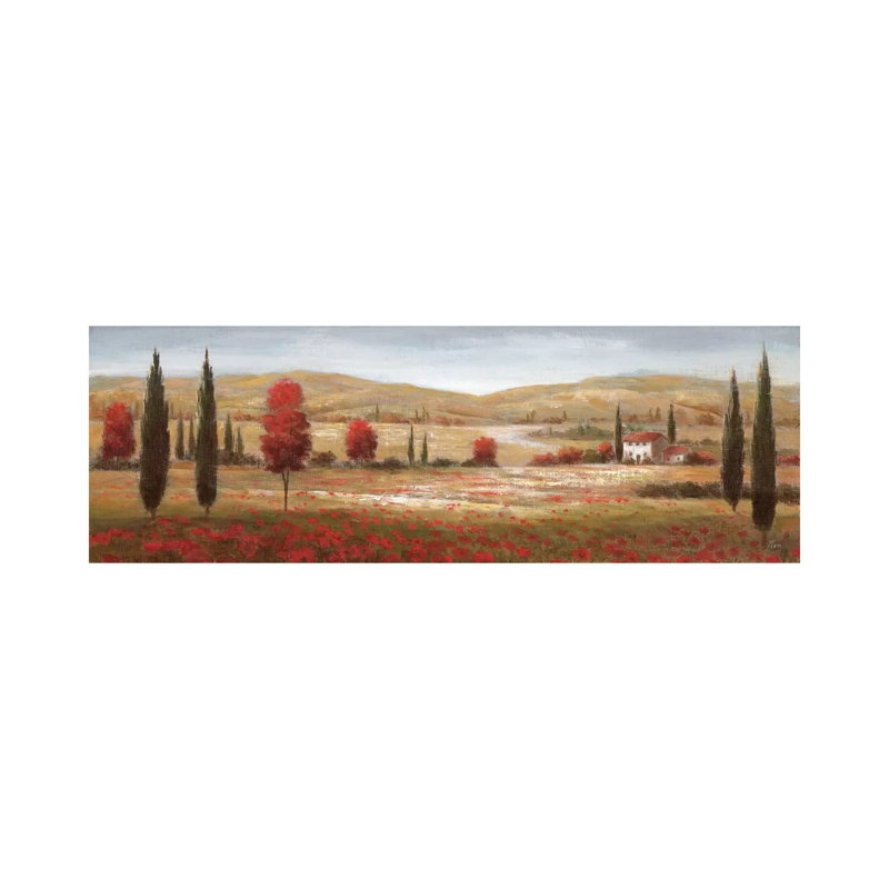 Tuscan Poppies I by Nan - Panoramic Painting on Canvas, Wrapped Canvas, 182.88 cm H x 60.96 cm W