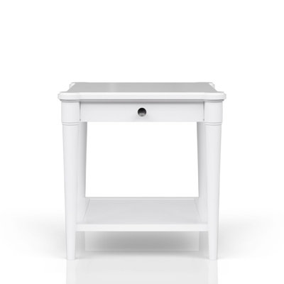 Table de bout blanche avec tiroir de rangement