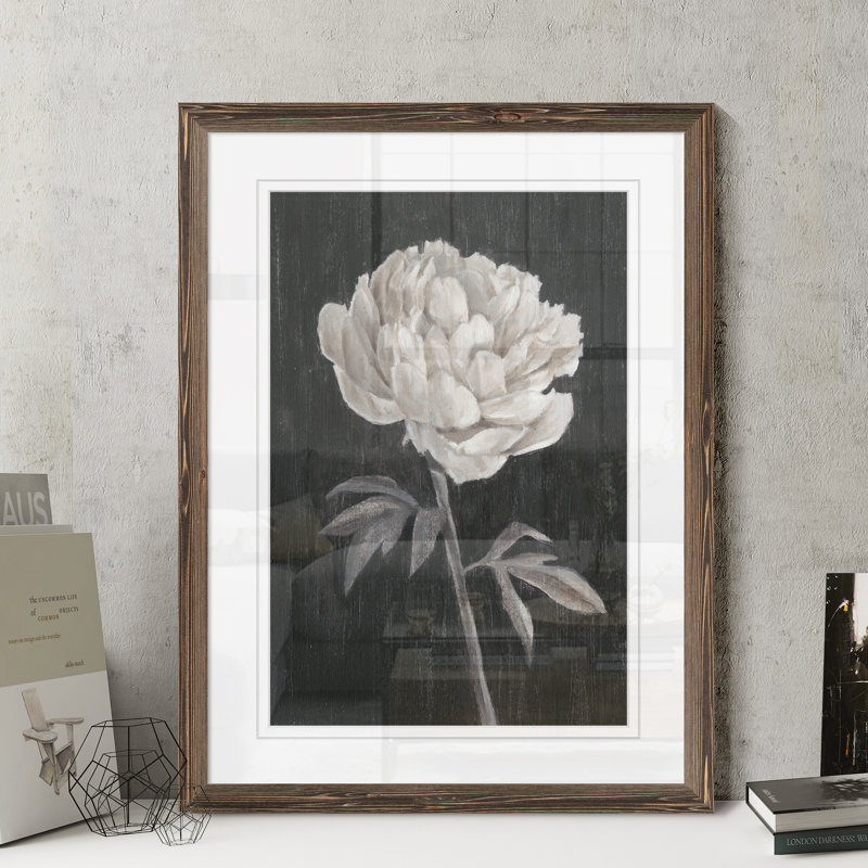«Black and White Flowers I» par Paul Cezanne - reproduction d'art encadrée, H 32 po x l 44 po x 1,25 po