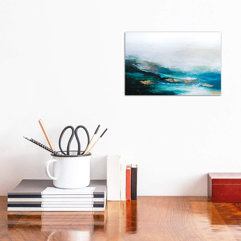 Verdant Wave - reproduction d'art, Blanc, Toile tendue, H 8 po x l 12 po x P 0,75 po