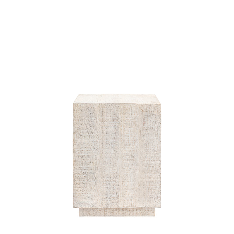 Farson Drum End Table, White
