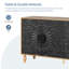 Armoire décorative noire pour meuble télé, portes sculptées symétriques avec cadre couleur bois pour le vestibule du salon-683582695