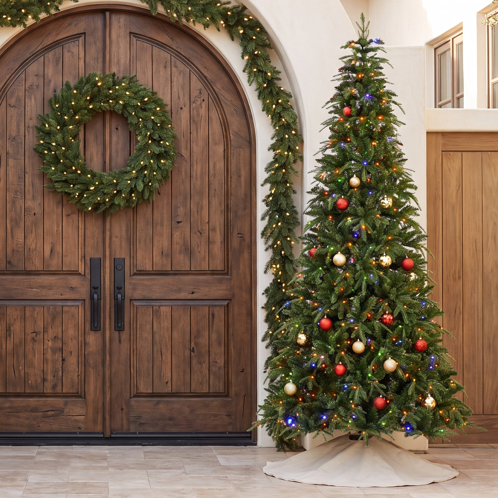 Aldred Pre-Lit Slim Fir Christmas Tree, 9'