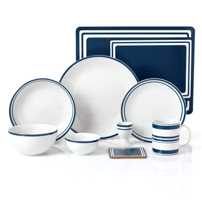 Waterside 56pc Blue Bistro Combo Dinner Set