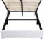 Lit plateforme tapissier avec système de rangement hydraulique - Blanc-399374828-399374829