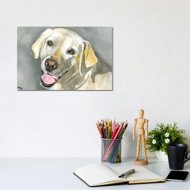 Sassy Lady - Yellow Labrador Retriever by Judith Stein - Wrapped Canvas Painting, 20.32cm H x 30.48cm W