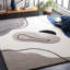 Tapis abstrait en laine / viscose touffeté à la main Katsusuke-1382084454