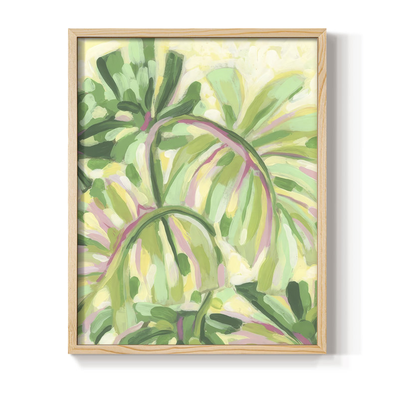 «Expressive Palms I», reproduction encadrée - bois massif, Naturel, H 11 po x l 9 po