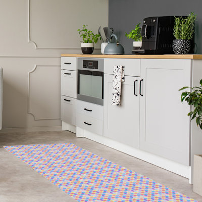 Tapis de zone rose en verre coloré