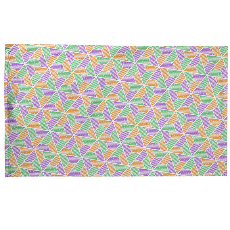 Serviette à thé trapézoïdals Mcguigan, Polyester sergé, Vert / Mauve