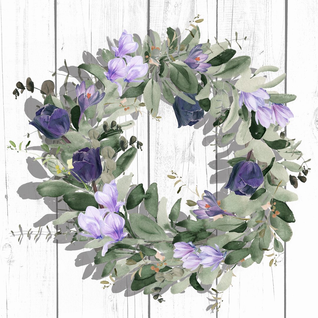 Leinwandbild Purple Tulip Wreath II von Jennifer Paxton Parker