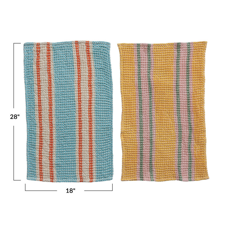 Multicolore, ensemble de 2 torchons en coton à tissage gaufré Cottage Charm