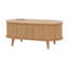 Ensemble de meuble télé et table basse en bois avec station de charge, console média cannelée ovale avec portes coulissantes