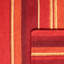 Tapis rayé rouge en laine et coton tissé à la main Kalaiya-578712744