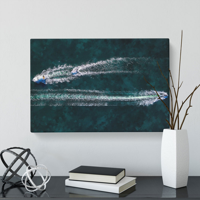 Passing Boats In Perth Australia - Wrapped Canvas Print, 50cm H x 76cm W x 3cm D