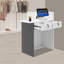Bureau d'accueil moderne avec port USB et bande DEL, supportant une charge de 200 kg, idéal pour les bureaux, les salons de coiffure et les magasins.