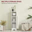 HOMCOM Toilet Roll Holder Slim Bathroom Cabinet with Adjustable Shelf White