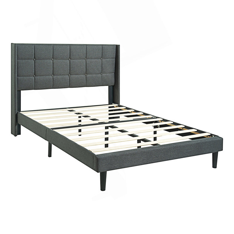 Base de lit tapissier grand format avec tête de lit capitonnée moderne