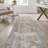 Heinfried Distressed Medallion Chenille Machine-Washable Terra/Blue Rug-1264844114