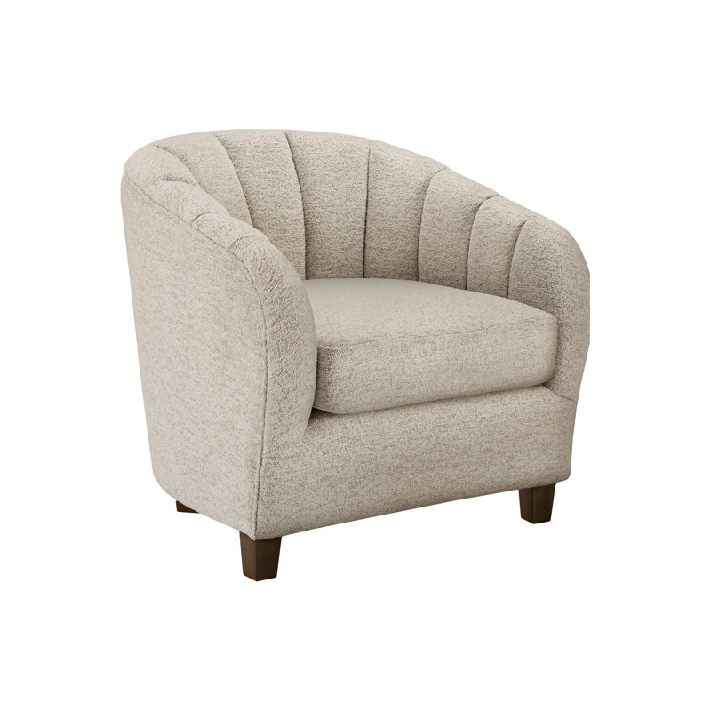 Chaise d'appoint, 31 po, rembourré, salon, chambre à coucher, tissu argenté, contemporain, moderne, transitionnel, Crème