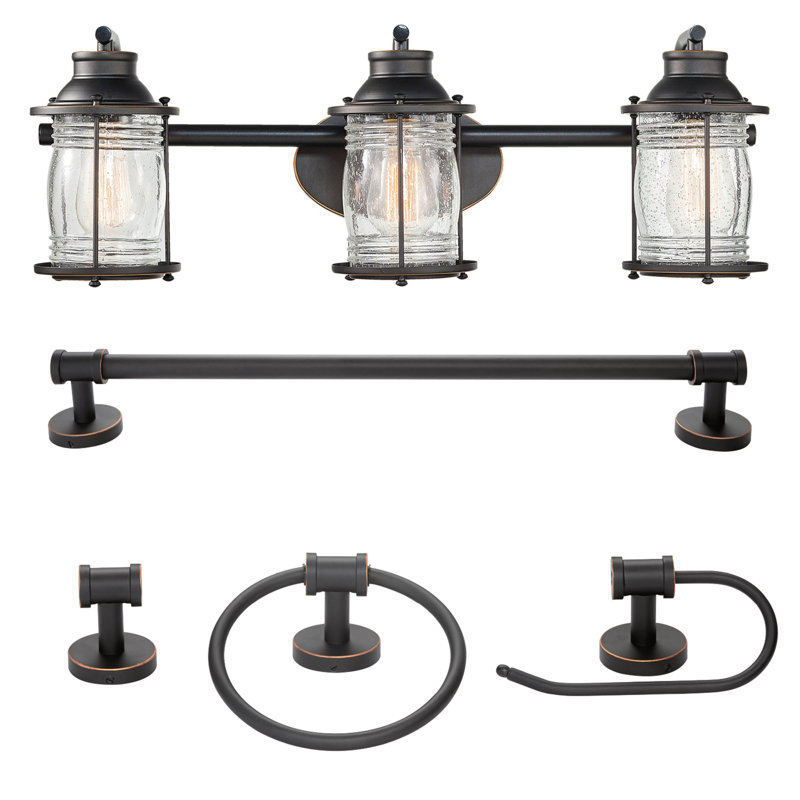 Bouton 3 - Light Dimmable Vanity Light, Oil Rubbed Bronze