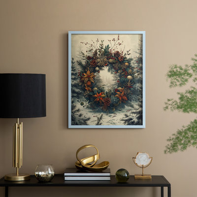 «Christmas Holiday» DCXXI, reproduction d'art encadrée - bois massif