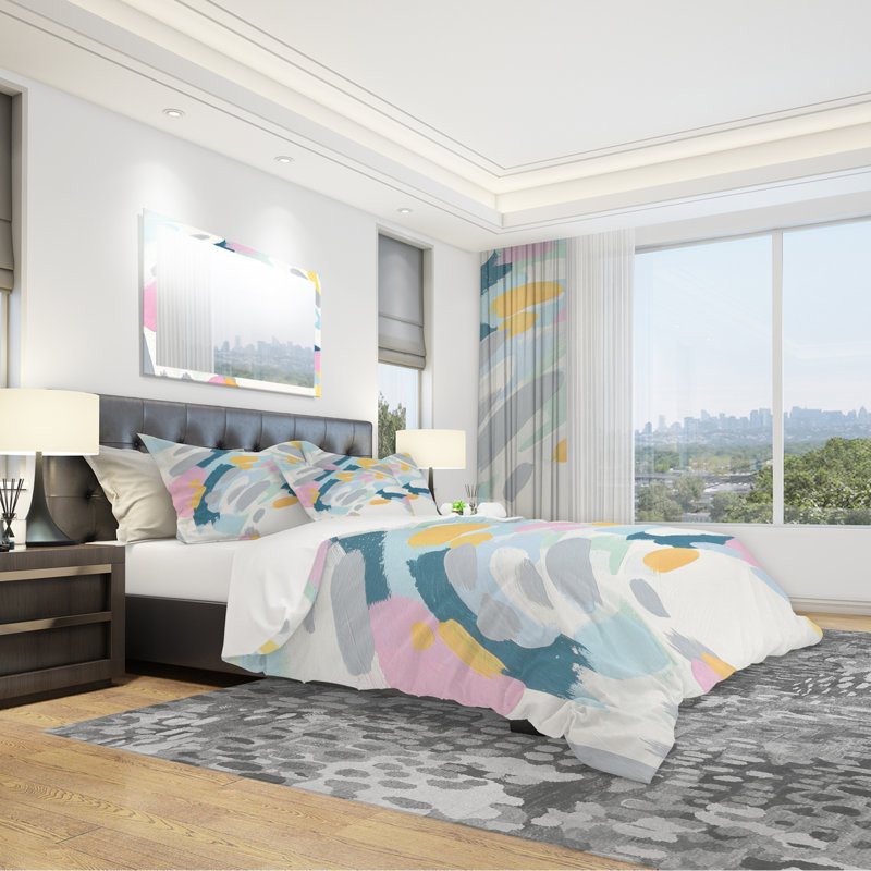 Geometric Vortex II - Modern & Contemporary Duvet Cover Set - Microfiber Polyester, Twin Duvet Cover + 1 Sham
