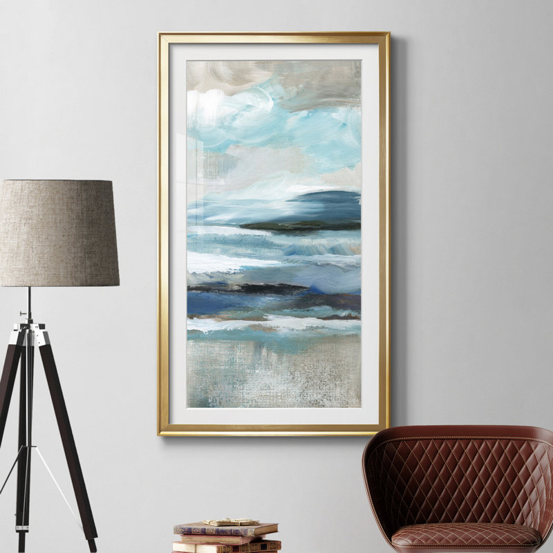" Distant Drama II " Painting Print, Gold, 36.5" H x 26.5" W x 1" D