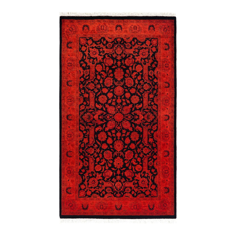 Tapis unique en laine 3 pi 1 po x 5 pi 4 po Prunell