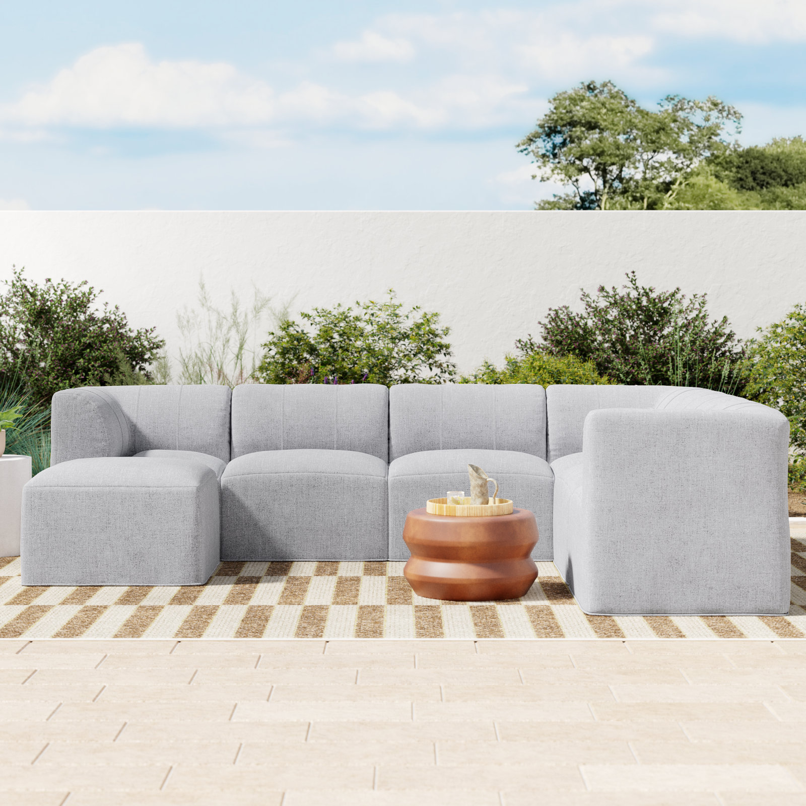 Praia 7-Person Sunbrella® Patio Seating Group, Cast Silver Sunbrella®