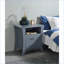 Table de chevet rectangulaire grise à 2 tiroirs Rangement ouvert, peu encombrant pour la chambre à coucher