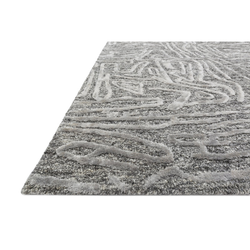 Rusch Hand-Tufted Gray Rug, Rectangle 7'9" x 9'9"